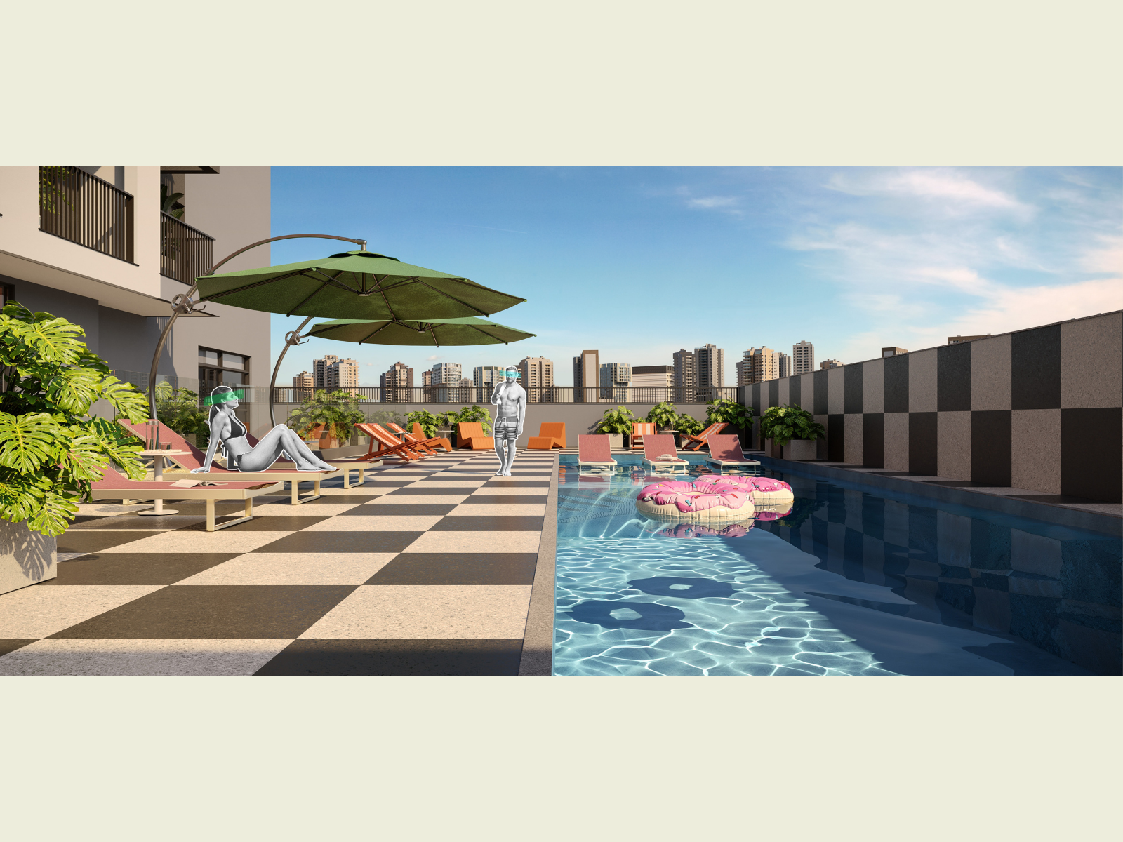 Piscina quebra-gelo e quadra pickleball MINDSE7