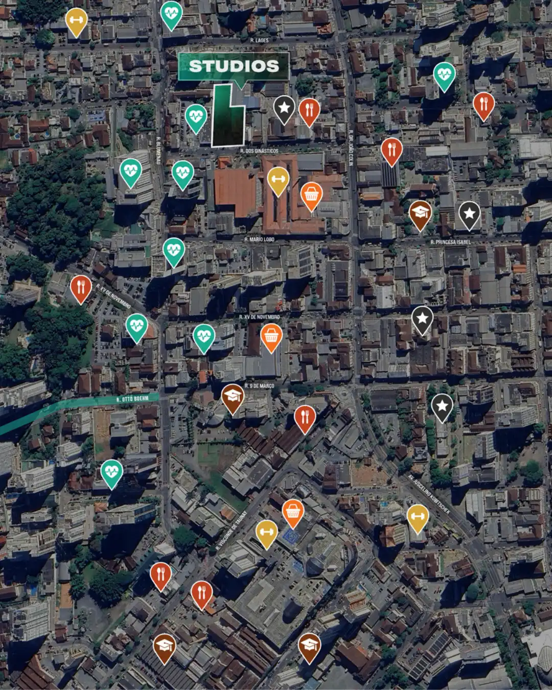 Mapa do entorno — Vanguard Studios Joinville