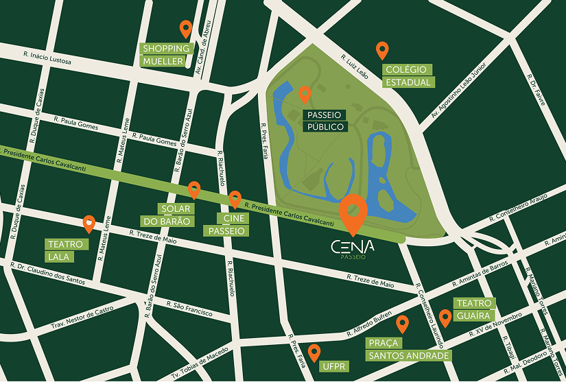 Mapa do entorno — Cena Passeio, Rua Presidente Carlos Cavalcanti, 227